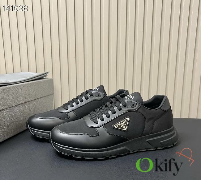 Okify Prada Black Prax 01 Leather Sneakers - 1