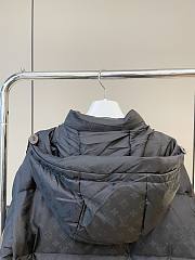 Okify Louis Vuitton dark pattern jacquard hooded down jacket SML - 4