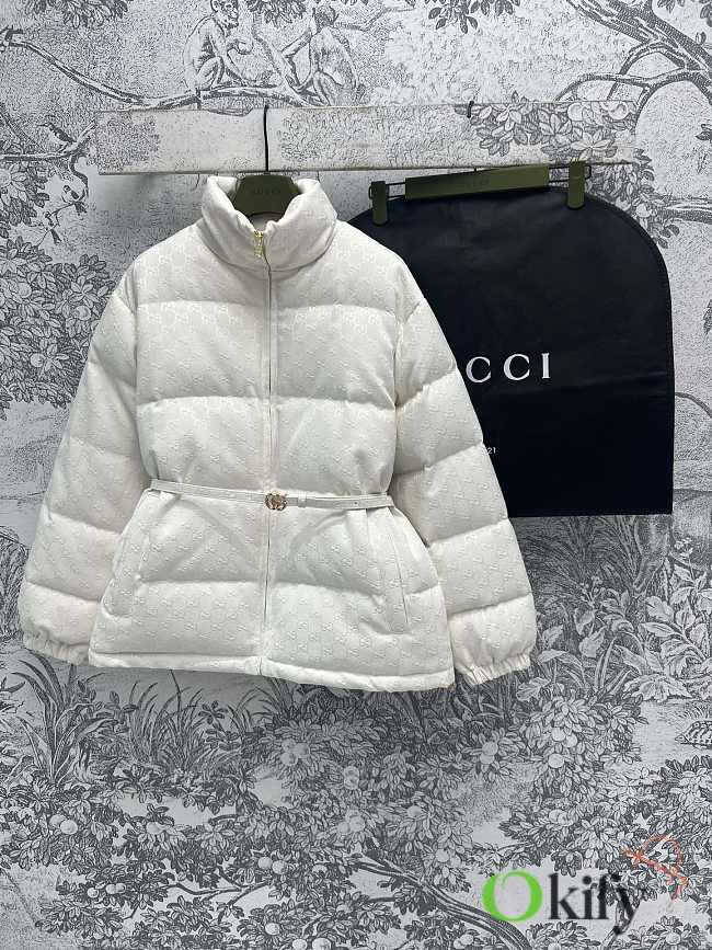 Okify Gucci White stand collar down jacket SML  - 1