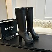 Okify Chanel Black Sheepskin High Boots EU35-41 - 1