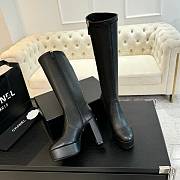 Okify Chanel Black Sheepskin High Boots EU35-41 - 4