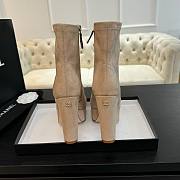 Okify Chanel Stretch Suede Calfskin Beige Low Boots EU35-41 - 2