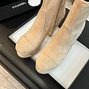 Okify Chanel Stretch Suede Calfskin Beige Low Boots EU35-41 - 3