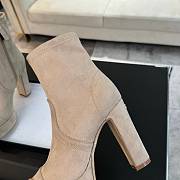 Okify Chanel Stretch Suede Calfskin Beige Low Boots EU35-41 - 4