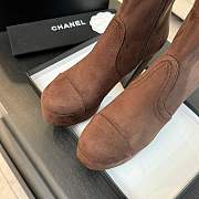 Okify Chanel Stretch Suede Calfskin Dark Brown Low Boots EU35-41 - 3