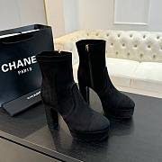 Okify Chanel Stretch Suede Calfskin Black Low Boots EU35-41 - 1