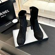 Okify Chanel Stretch Suede Calfskin Black Low Boots EU35-41 - 2