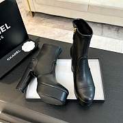 Okify Chanel Black Sheepskin Low Boots EU35-41 - 4