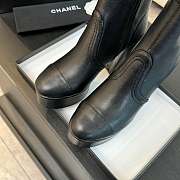 Okify Chanel Black Sheepskin Low Boots EU35-41 - 2