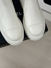 Okify Chanel Thick-soled elastic slip-on white ankle boots EU35-42 - 3