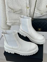 Okify Chanel Thick-soled elastic slip-on white ankle boots EU35-42 - 2