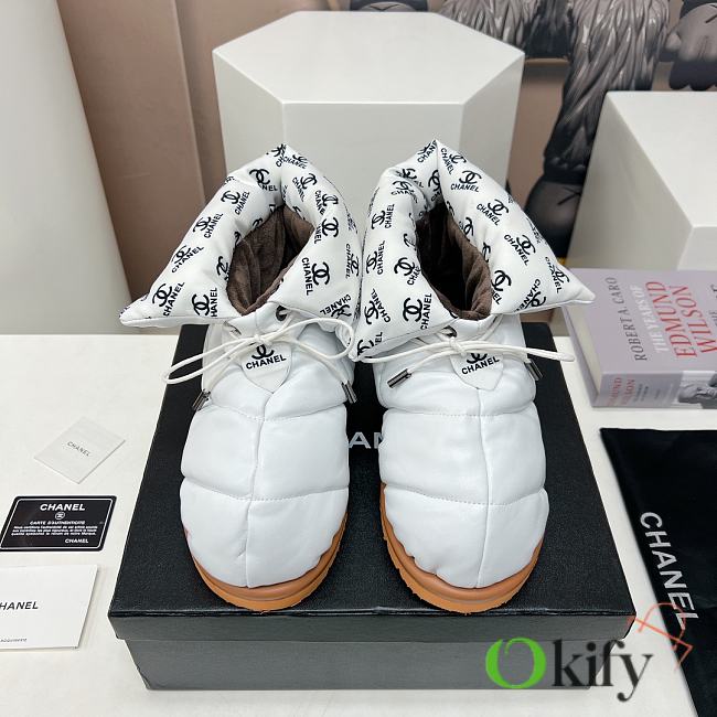 Okify Chanel White Down Boots EU35-42 - 1