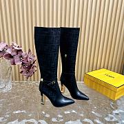 Okify Fendi hollow thick heel high boots in black EU35-42 - 1