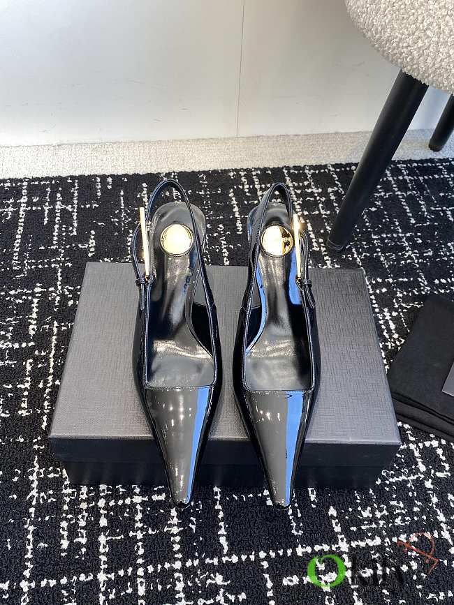 Okify YSL Black Calf Patent Leather Slingback EU35-42 - 1