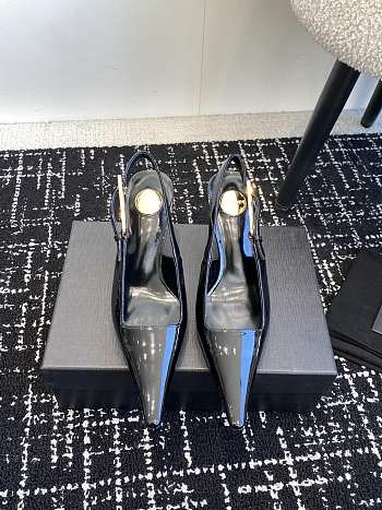 Okify YSL Black Calf Patent Leather Slingback EU35-42