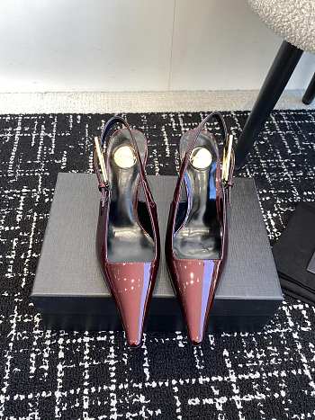 Okify YSL Red Calf Patent Leather Slingback EU35-42