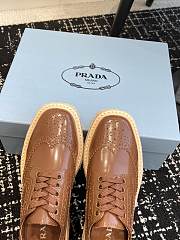 Okify Prada thick sole brown brogue platform shoes EU35-40 - 5