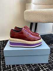 Okify Prada thick sole red brogue platform shoes EU35-40 - 1