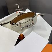 Okify Hermes Jumbo Belt Buckle and Reversible Leather Strap in white 32mm 19121 - 2