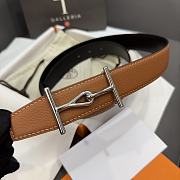 Okify Hermes Jumbo Belt Buckle and Reversible Leather Strap in black 32mm 19122 - 4