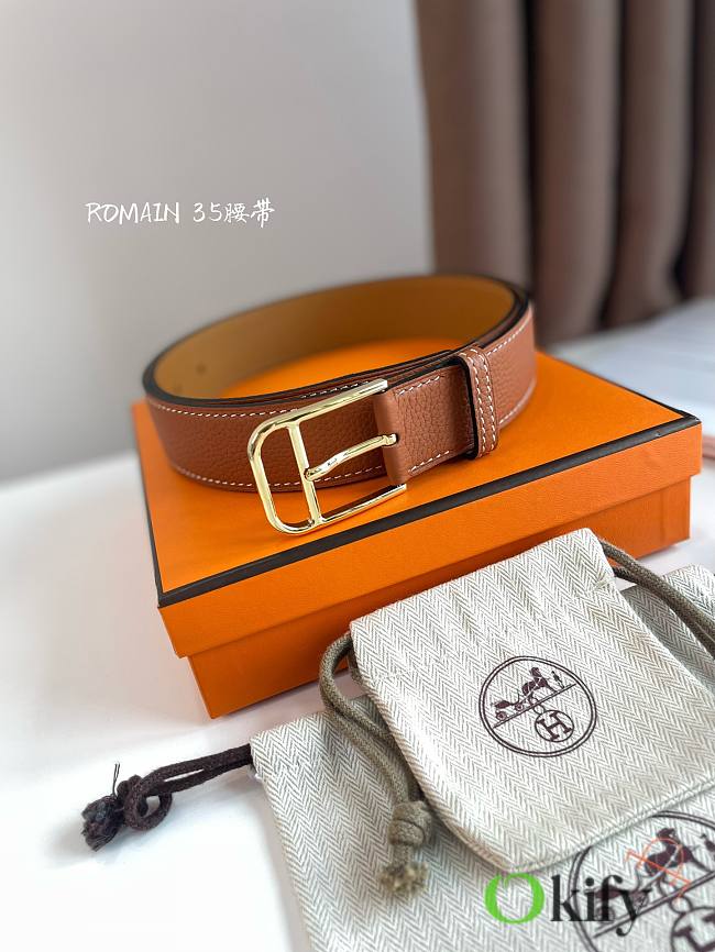 Okify Hermes Romain 35 Belt in brown 35mm 19123 - 1