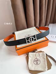 Okify Hermes Ulysse Belt Silver/Gold Buckle and Reversible Leather Strap 32mm 19124 - 1