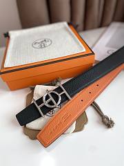 Okify Hermes Ulysse Belt Silver/Gold Buckle and Reversible Leather Strap 32mm 19124 - 2