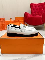 Okify Hermes White Faubourg Loafers EU35-41 - 2