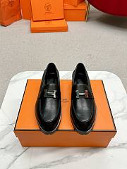 Okify Hermes Black Faubourg Loafers with brown sole EU35-41 - 6