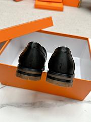 Okify Hermes Black Faubourg Loafers with brown sole EU35-41 - 4