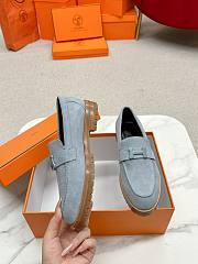 Okify Hermes Blue Faubourg Loafers EU35-41 - 4