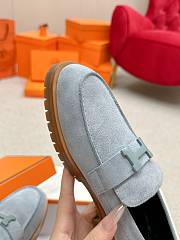 Okify Hermes Blue Faubourg Loafers EU35-41 - 3