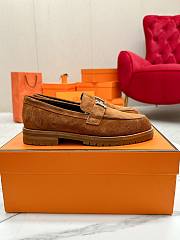 Okify Hermes Dark Brown Faubourg Loafers EU35-41 - 1