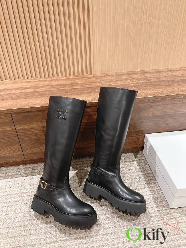 Okify Celine black thick-soled knee-length boots EU35-40 - 1