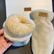 Okify UGG White Rabbit Fur Wool Gloves - 3