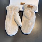 Okify UGG White Rabbit Fur Wool Gloves - 4