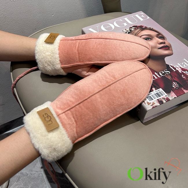 Okify UGG Pink Wool Gloves - 1