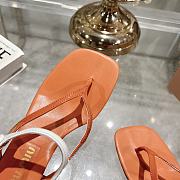 Okify MiuMiu Thick Heel Flip Flops Sandals in orange EU34-41 - 3