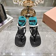 Okify MiuMiu Thick Heel Flip Flops Sandals in black EU34-41 - 1