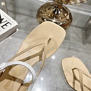 Okify MiuMiu Thick Heel Flip Flops Sandals in beige EU34-41 - 2