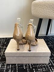 Okify Jimmy Choo strap rhinestone chain heels in beige EU35-42  - 2