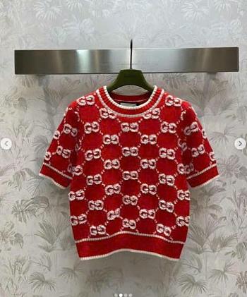 Okify Gucci Red Short Sleeves Sweater 