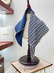 Okify Dior blue twill silk square scarf 70x70cm - 1