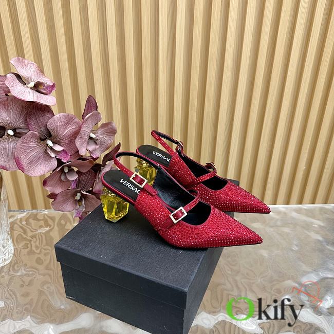 Okify Versace Gianni Ribbon Perfume High Heels in red with crystal EU35-42 - 1