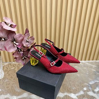 Okify Versace Gianni Ribbon Perfume High Heels in red with crystal EU35-42