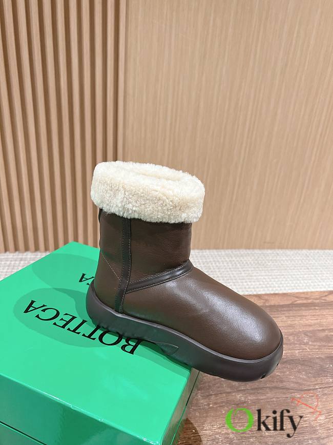 Okify Bottega Veneta Snap Brown Snow Boots EU35-40 - 1