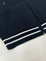 Okify Celine navy blue embroidered knitted hooded jacket SML - 4