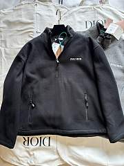 Okify MiuMiu Black Fleece Stand Collar Jacket SML  - 1