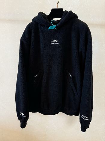 Okify Balenciaga black polar fleece hoodie XS-L