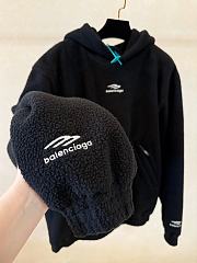 Okify Balenciaga black polar fleece hoodie XS-L - 4